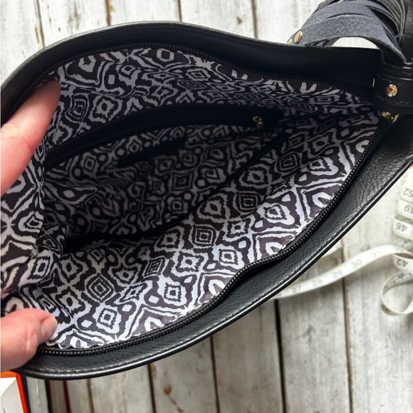 Steve Madden Black Foldover Clutch w/ Tassel Accent - Picture 7 of 12